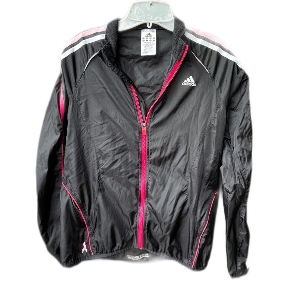 Adidas size S lightweight running jacket reflective stripes